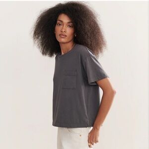 Jenni Kayne Vintage Pocket Tee- Charcoal Grey